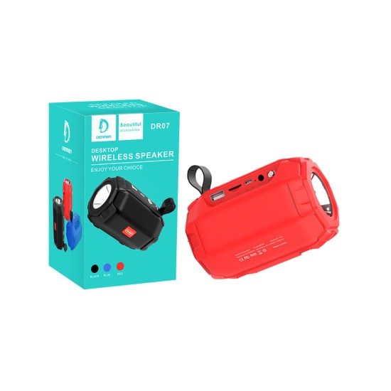 DENMEN BLUETOOTH SPEAKER DR07 TF/MOBILE/AUX/USB RED DENMEN BLUETOOTH SPEAKER DR07 TF/MOBILE/AUX/USB RED